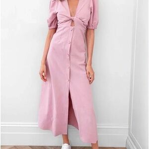 Cupshe‎ Dress Women's Purple Textured Midi Button Front Twist Cutout Size Medium